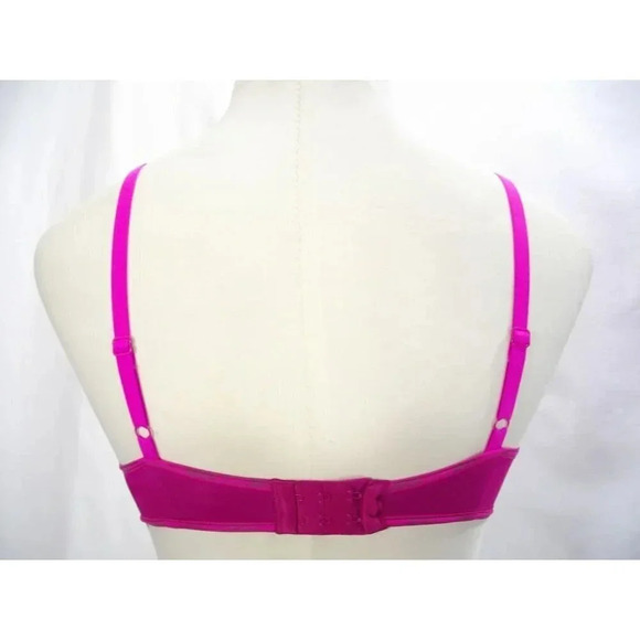 34A DKNY 458272 Heritage Logo Push Up Underwire Bra Bordeau Disco Pink NWT New - Picture 4 of 4